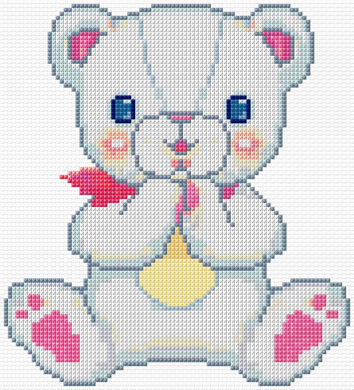 Teddy free cross-stitch pattern