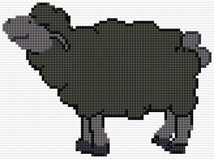 Black Sheep free cross-stitch pattern