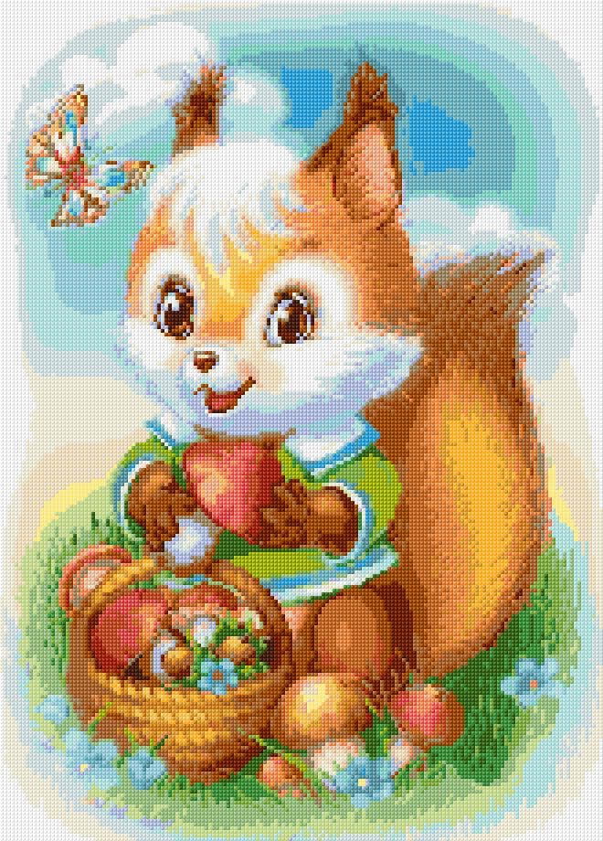 Squirrel free cross-stitch pattern