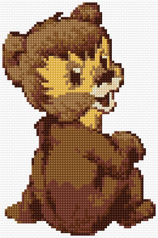 Teddy free cross-stitch pattern