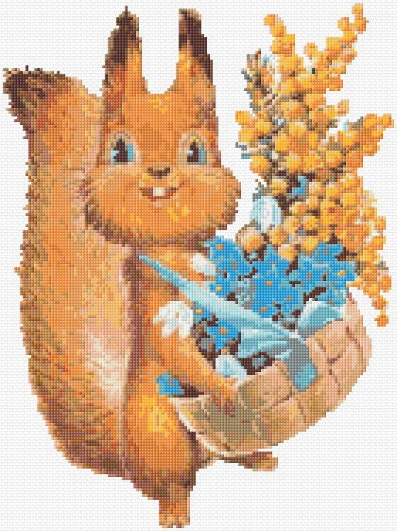 Squirrel free cross-stitch pattern