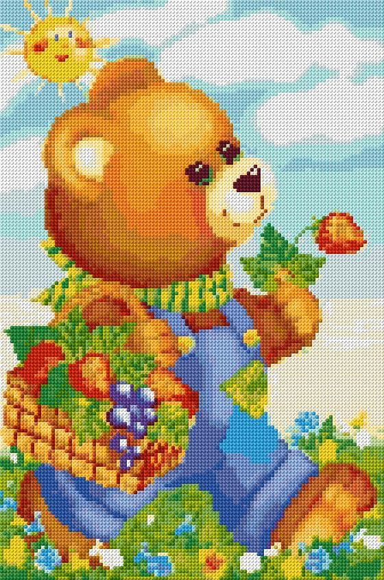 Teddy free cross-stitch pattern