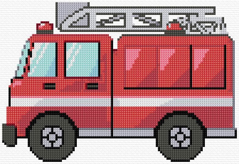 Fire Truck free cross-stitch pattern