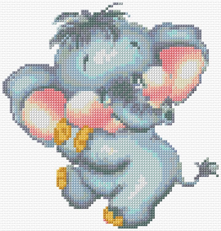Elephant free cross-stitch pattern