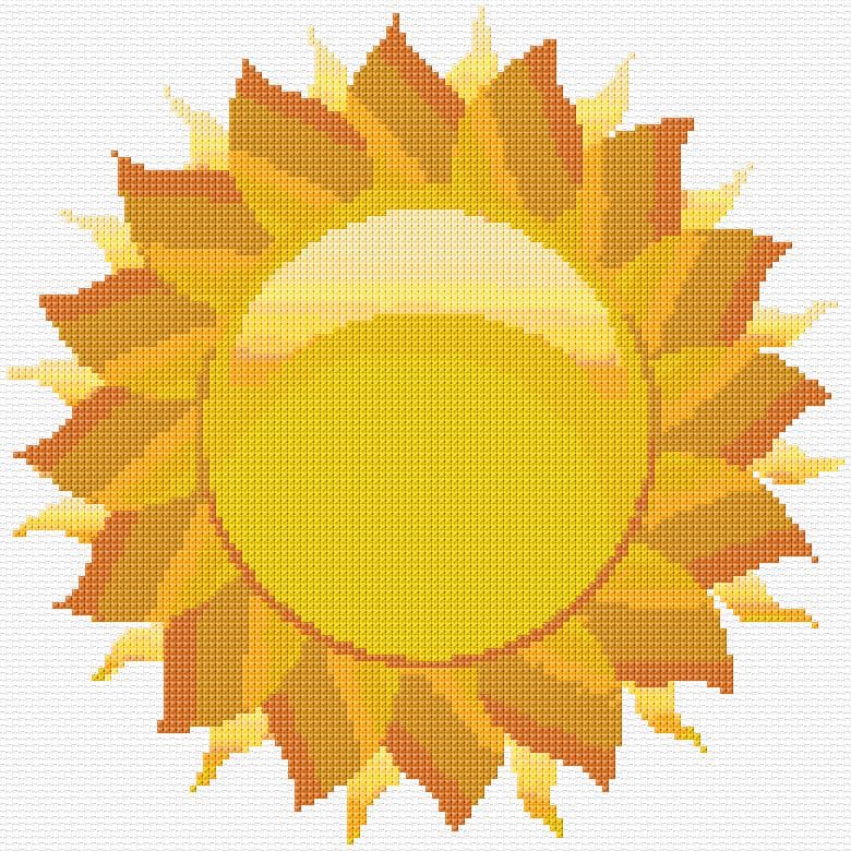 Sun free cross-stitch pattern