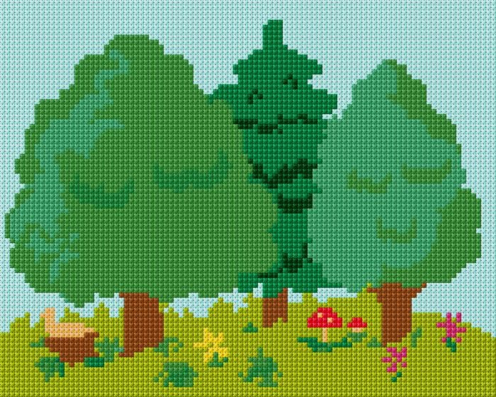 Forest free cross-stitch pattern