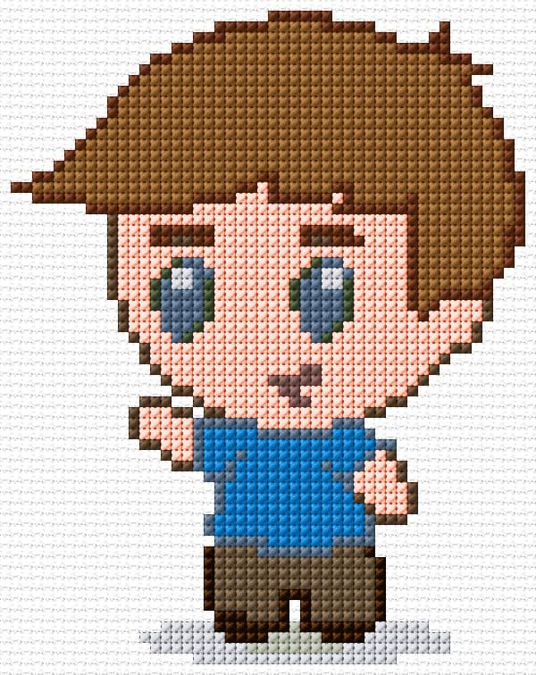 Boy free cross-stitch pattern