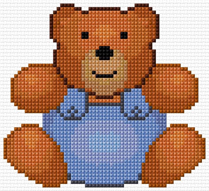 Teddy free cross-stitch pattern
