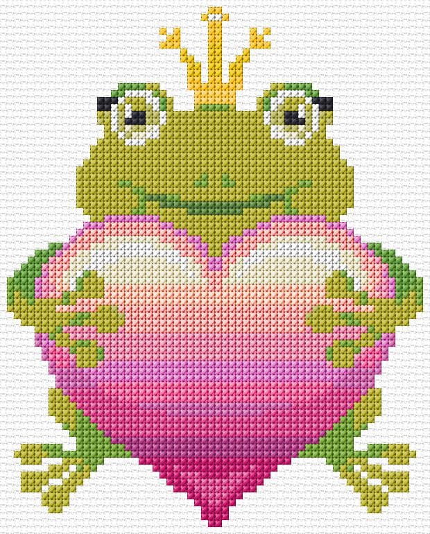 Frog free cross-stitch pattern