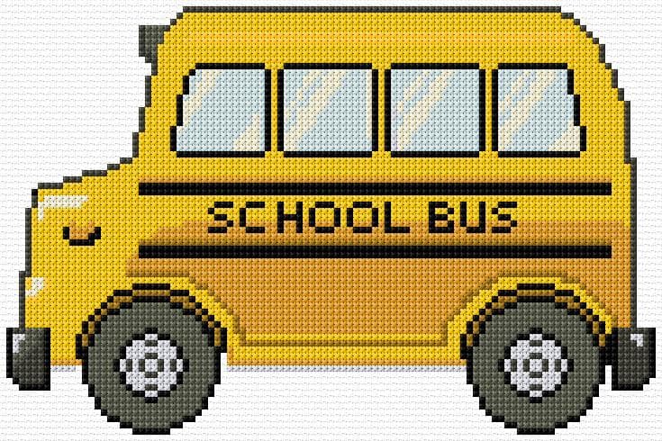 School Bus free cross-stitch pattern