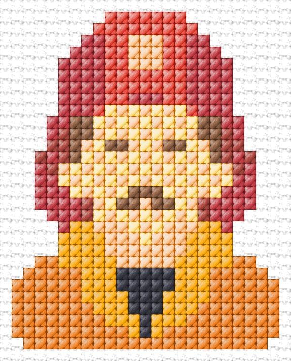 Firefighter free cross-stitch pattern