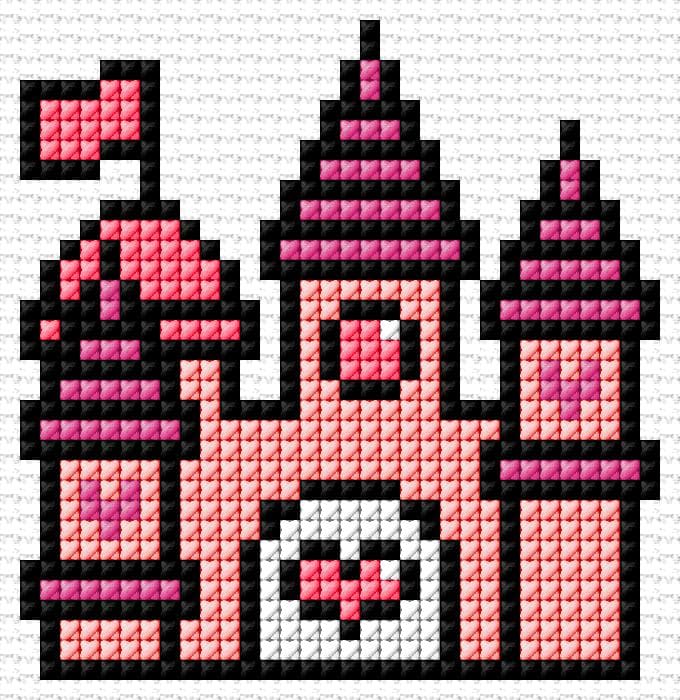 Castle free cross-stitch pattern