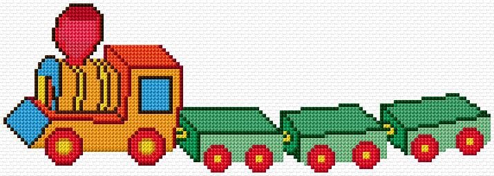 Train free cross-stitch pattern
