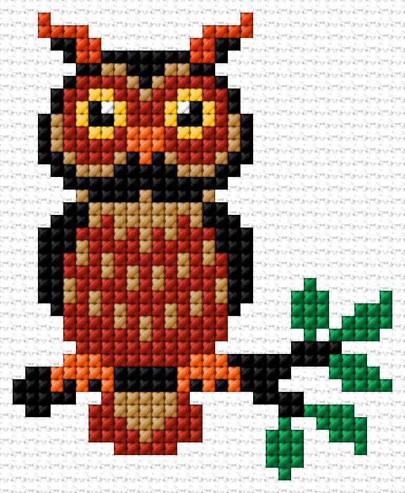 Owl free cross-stitch pattern