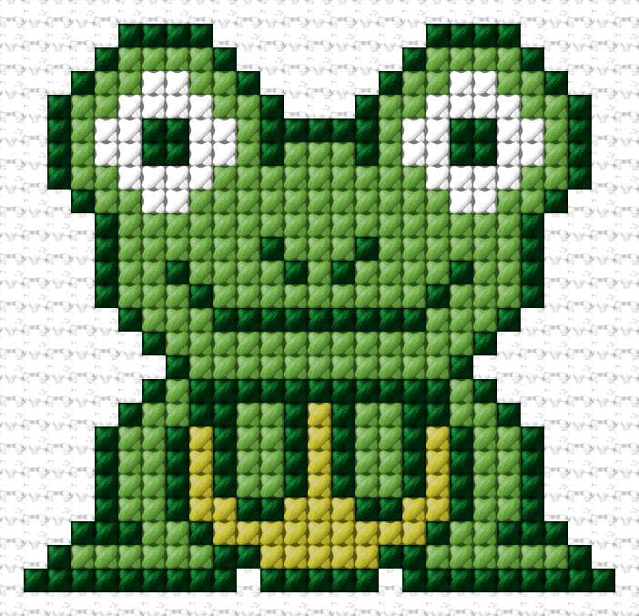 Frog free cross-stitch pattern