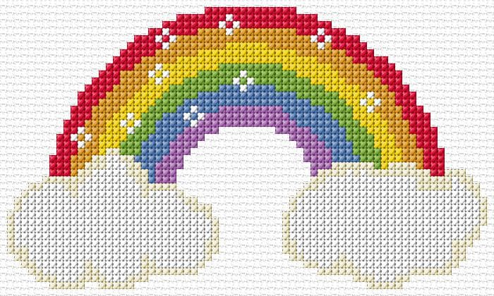 Rainbow free cross-stitch pattern