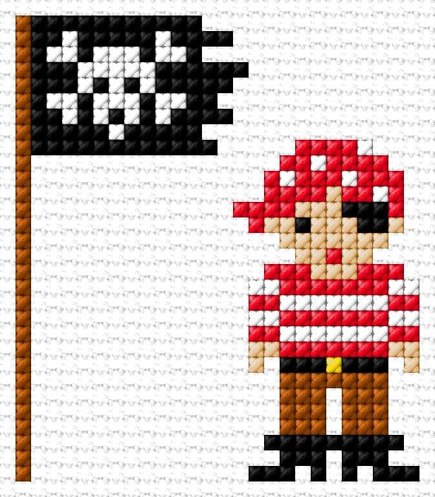 Pirate free cross-stitch pattern