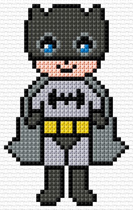 Batman free cross-stitch pattern