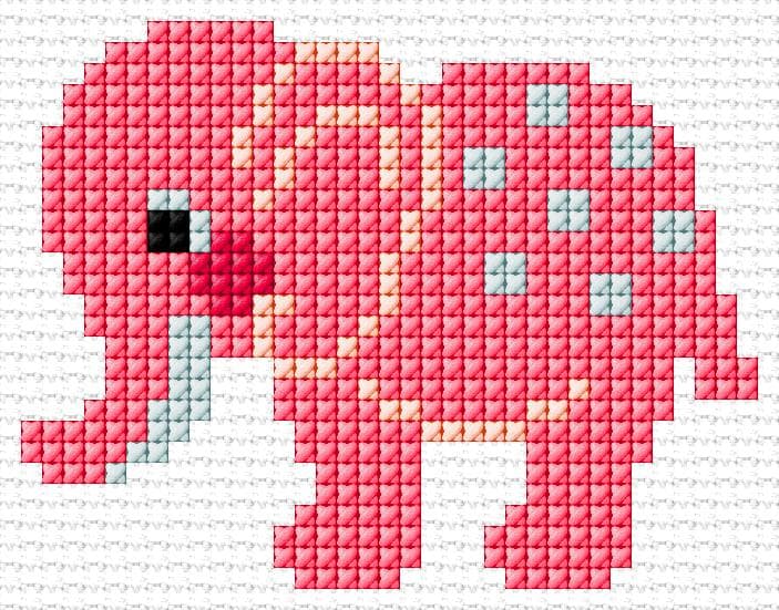 Elephant free cross-stitch pattern
