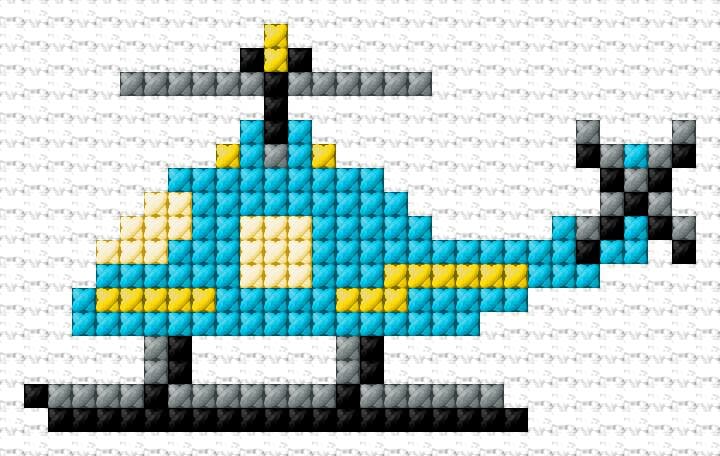 Helicopter free cross-stitch pattern