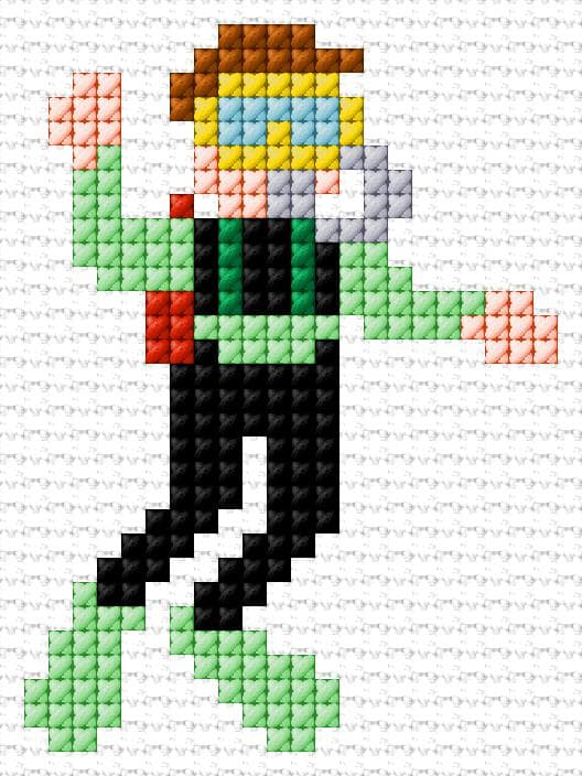 Diver free cross-stitch pattern