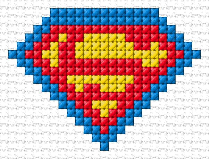 Superman Logo free cross-stitch pattern