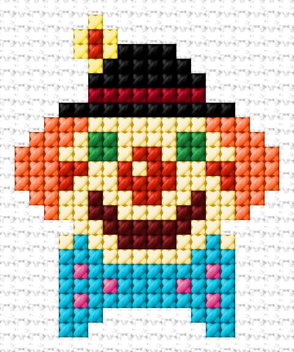 Clown free cross-stitch pattern
