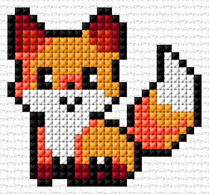 Fox free cross-stitch pattern
