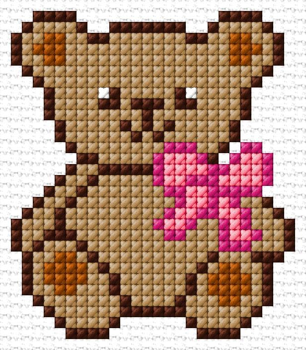 Teddy free cross-stitch pattern