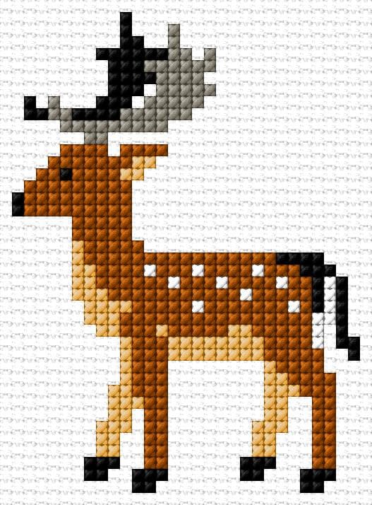 Deer free cross-stitch pattern