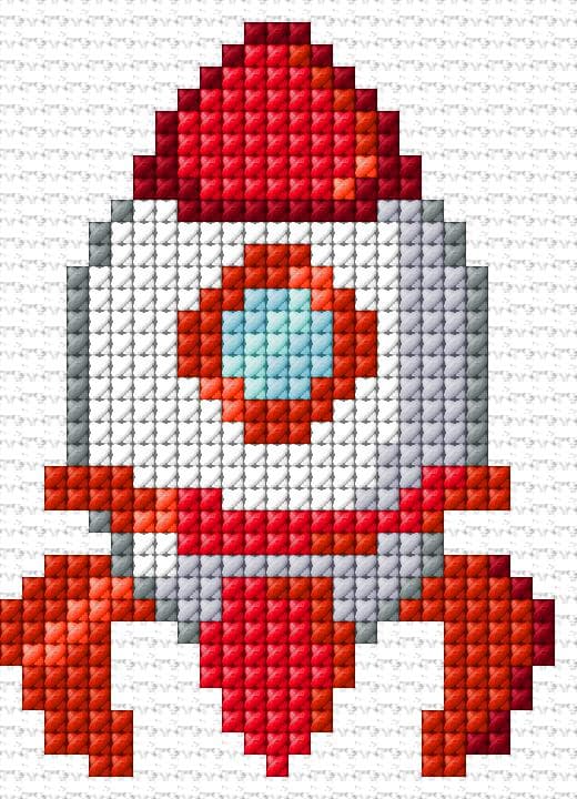 Rocket free cross-stitch pattern