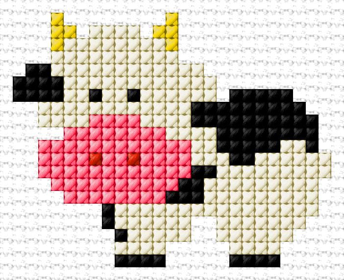 Cow free cross-stitch pattern