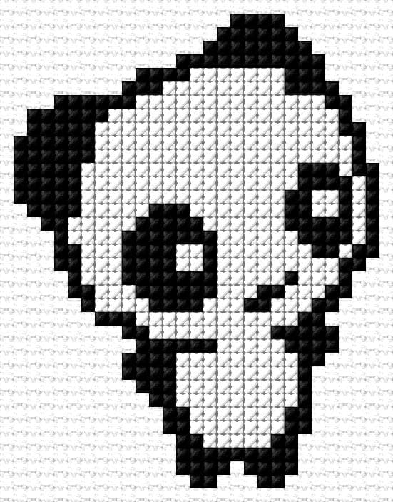 Panda free cross-stitch pattern