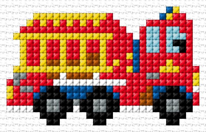 Firetruck free cross-stitch pattern