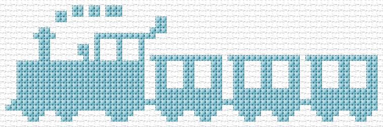 Train free cross-stitch pattern