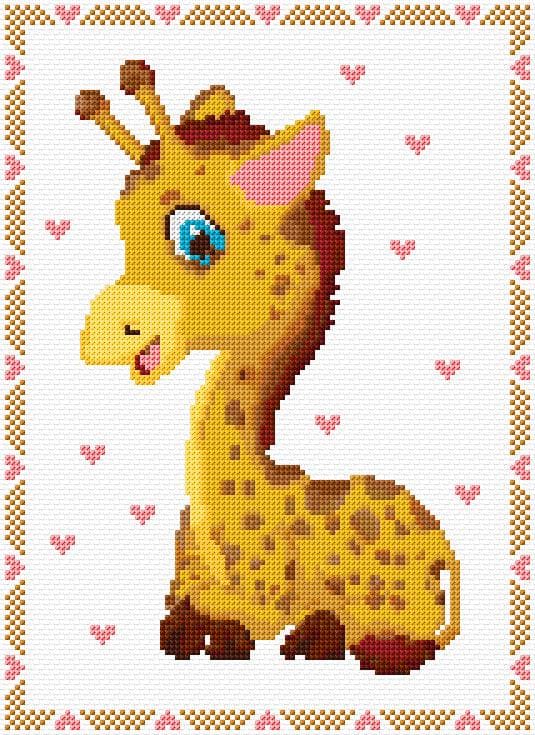 Giraffe free cross-stitch pattern