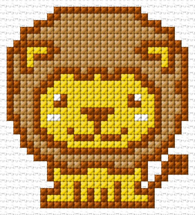 Lion free cross-stitch pattern