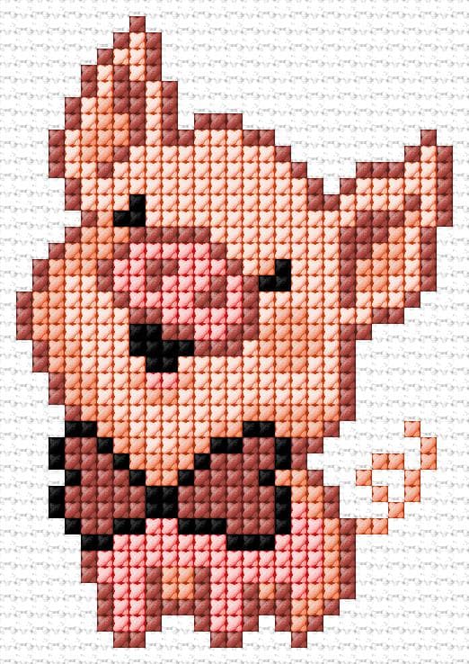 Pig free cross-stitch pattern