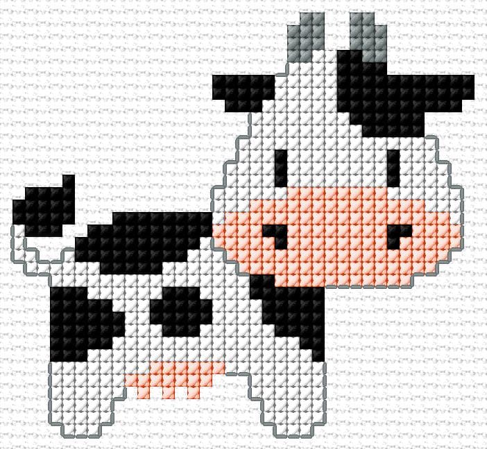 Cow free cross-stitch pattern