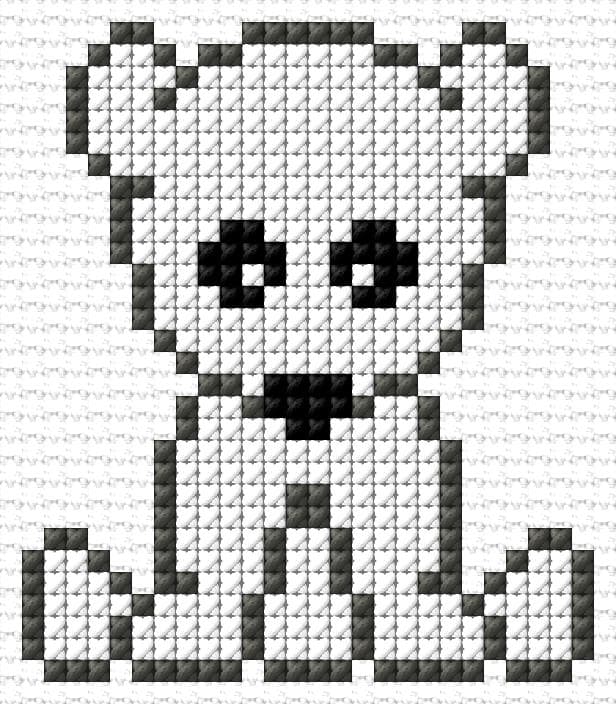 White Bear free cross-stitch pattern