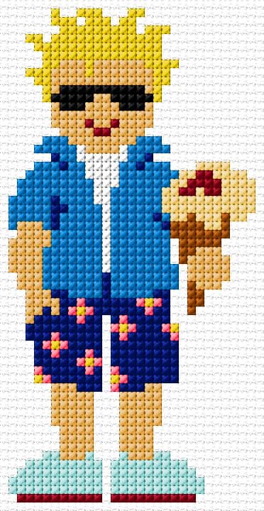 Boy free cross-stitch pattern