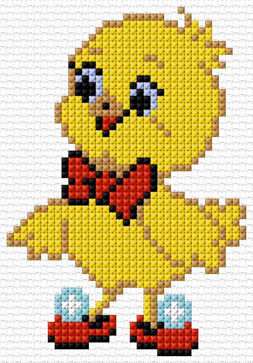 Chick free cross-stitch pattern