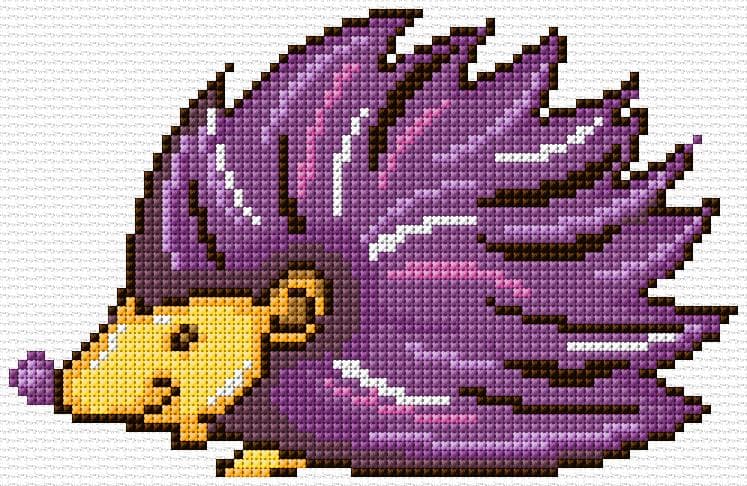 Hedgehog free cross-stitch pattern