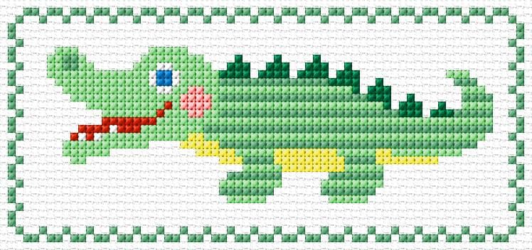 Crocodile free cross-stitch pattern