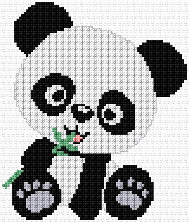 Panda free cross-stitch pattern