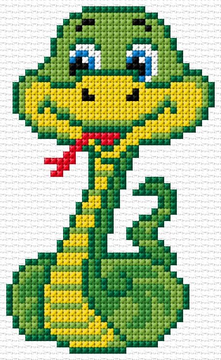 Snake free cross-stitch pattern