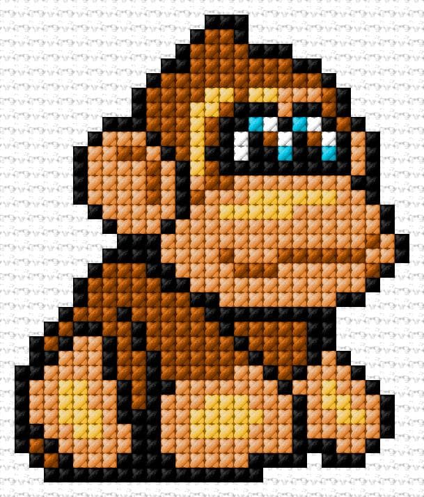 Monkey free cross-stitch pattern
