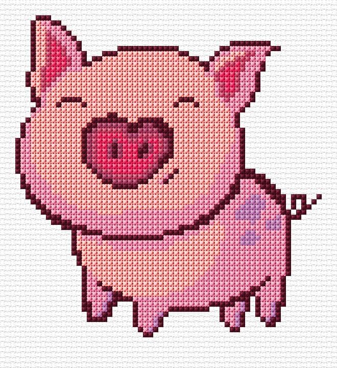 Pig free cross-stitch pattern