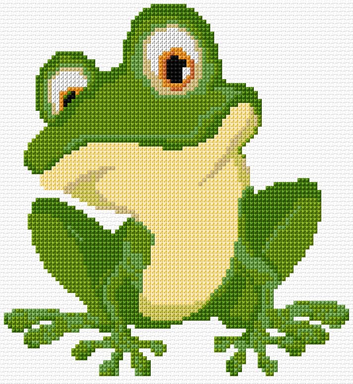 Frog free cross-stitch pattern