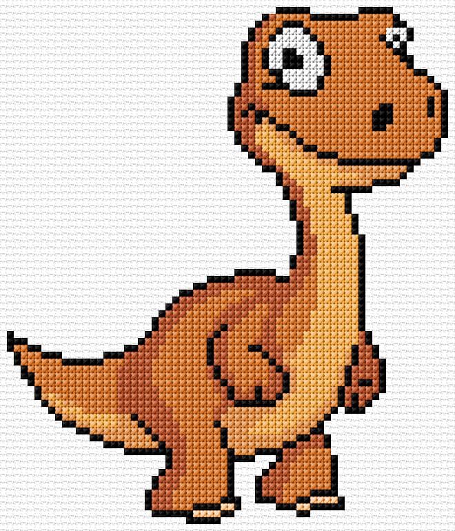 Dinosaur free cross-stitch pattern